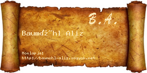 Baumöhl Aliz névjegykártya